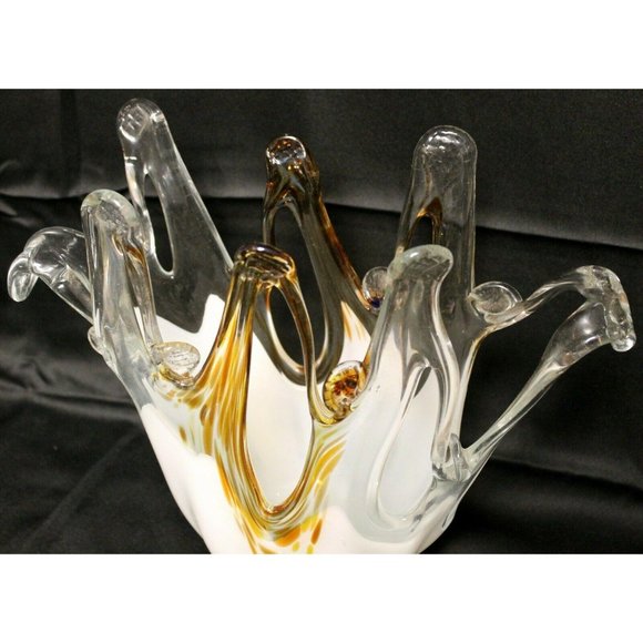 1980s Modern Contemporary Murano Italian Large Glass Vase Brown Swirl Abstract - Picture 6 of 10